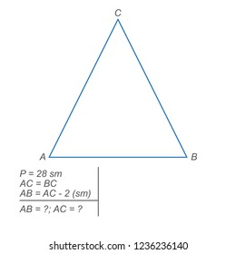 the perimeter of an isosceles triangle is equal to twenty centimeters centimeters