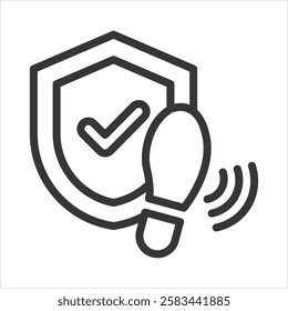 Perimeter Security Outline Icon Vector Illustration