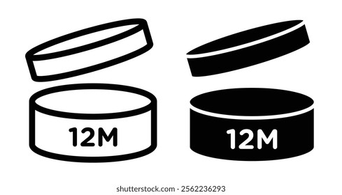 Period after opening 12m Icons pack in outlined and flat versions