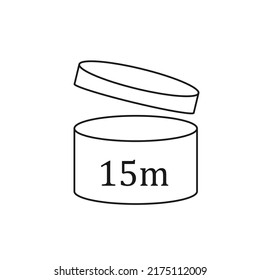 Period after opening. 15 month, shelf life vector icon.PAO cosmetic icon open month life shelf.