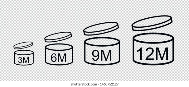 Period After Opening Icons - Vector Illustration - Isolated On Transparent Background
