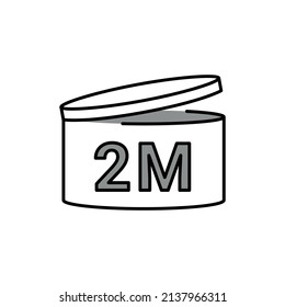 Period after opening line icon. Use before after period. Expiration time after package opened. Editable stroke.