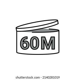 Period after opening line icon. Use before after period. Expiration time after package opened. Editable stroke.