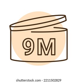 Período después de abrir el icono de línea. Usar antes de después de un periodo. Tiempo de expiración después de abierto el envase. Trazo editable.