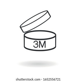 Period after opening PAO symbol. Useful lifetime of cosmetics after package is opened sign. Black drawing icon of pot with number of months representing best before date