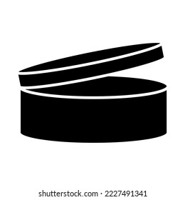 Period after opening PAO symbol. Useful lifetime after the package is opened sign. Empty open icon of pot. Glyph icon. Vector