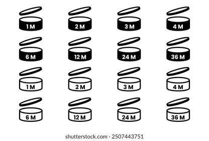 The Period After Opening Symbol Icon black and white color vector collection