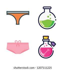 period icon set. vector set about poison and panties icons set.