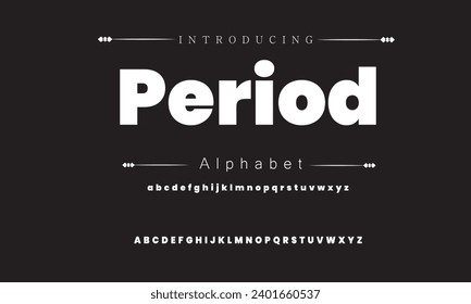 Period Modern Bold Font. Sans Serif Font. Regular Italic Uppercase Lowercase Typography urban style alphabet fonts for fashion, sport, technology, digital, movie, logo design, vector illustration