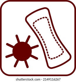 Period pad, illustration, vector on a white background.