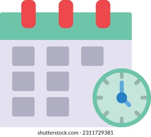 Estilo plano del icono de vectores de tiempo de período