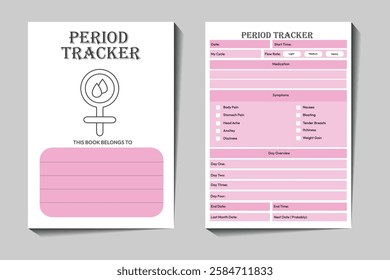 Period Tracker Journal Template Design