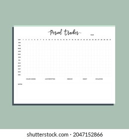 Period Tracker Planner Page Vector