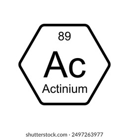 periodic element icon actinium atom illustration design