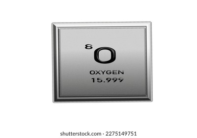 Periodic element Oxygen atomic number weight symbol vector illustration 