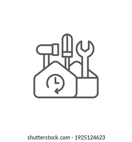 Periodic maintenance icon, color, line, outline vector sign, linear style pictogram isolated on white. Symbol, logo illustration
