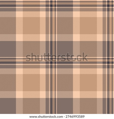 Periodic pattern plaid texture, repetitive fabric textile seamless. Paint tartan check vector background in orange and pastel colors palette.