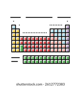 periodic table color icon vector. periodic table sign. isolated symbol illustration