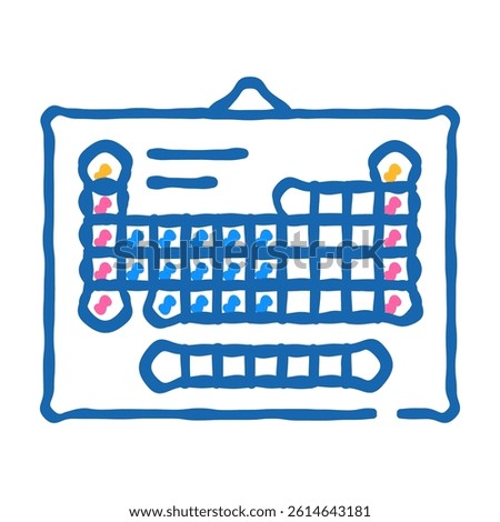 periodic table doodle icon sketch vector. periodic table sign. isolated symbol illustration