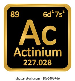 Periodic table element actinium icon on white background. Vector illustration.