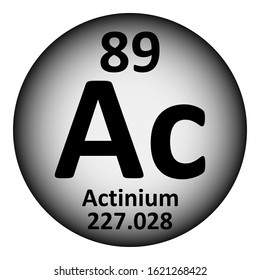 Periodic table element actinium icon on white background. Vector illustration.