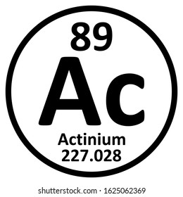 Periodic table element actinium icon on white background. Vector illustration.