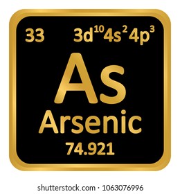 Periodic table element arsenic icon on white background. Vector illustration.