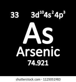 Periodic table element arsenic icon on white background. Vector illustration.