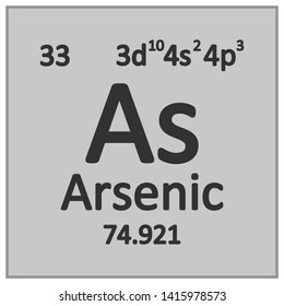 Periodic table element arsenic icon on white background. Vector illustration.
