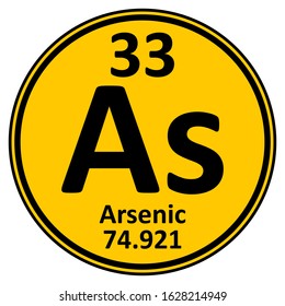 Periodic table element arsenic icon on white background. Vector illustration.