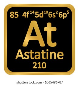 Periodic table element astatine icon on white background. Vector illustration.