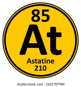 Periodic table element astatine icon on white background. Vector illustration.