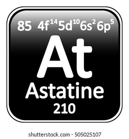 Periodic table element astatine icon on white background. Vector illustration.