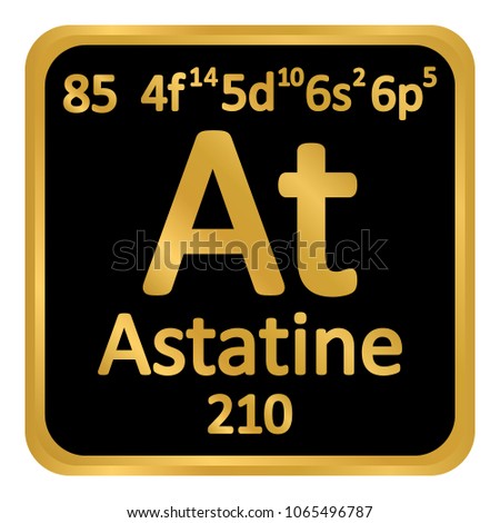 Periodic table element astatine icon on white background. Vector illustration.