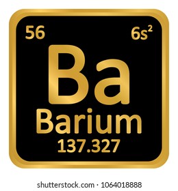 Periodic table element barium icon on white background. Vector illustration.
