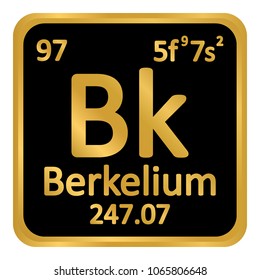 Periodic table element berkelium icon on white background. Vector illustration.