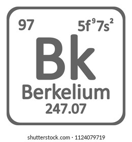 Periodic table element berkelium icon on white background. Vector illustration.