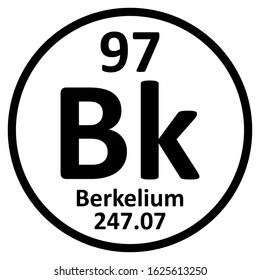 Periodic table element berkelium icon on white background. Vector illustration.