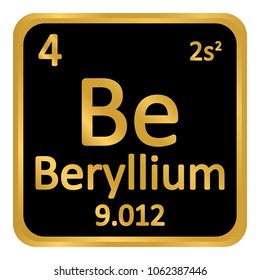 Periodic Table Element Beryllium Icon On Stock Vector (Royalty Free ...