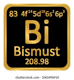 Periodic table element bismuth icon on white background. Vector illustration.