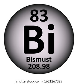 Periodic table element bismuth icon on white background. Vector illustration.