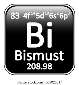 Periodic table element bismuth icon on white background. Vector illustration.
