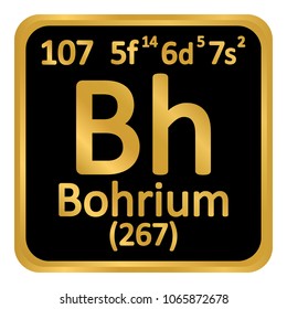 Periodic table element bohrium icon on white background. Vector illustration.