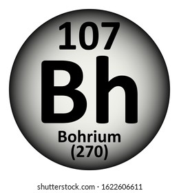 Periodic table element bohrium icon on white background. Vector illustration.