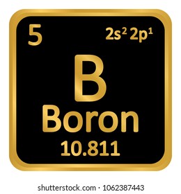 Periodic table element boron icon on white background. Vector illustration.