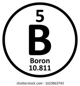Periodic table element boron icon on white background. Vector illustration.