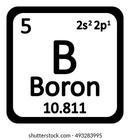 Periodic table element boron icon on white background. Vector illustration.