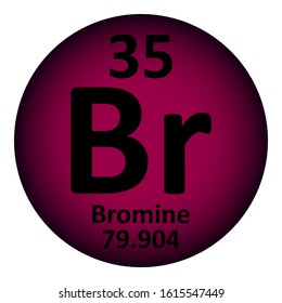 Periodic table element bromine icon on white background. Vector illustration.
