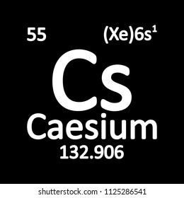 Periodic table element caesium icon on white background. Vector illustration.