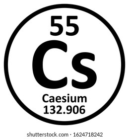 Periodic table element caesium icon on white background. Vector illustration.